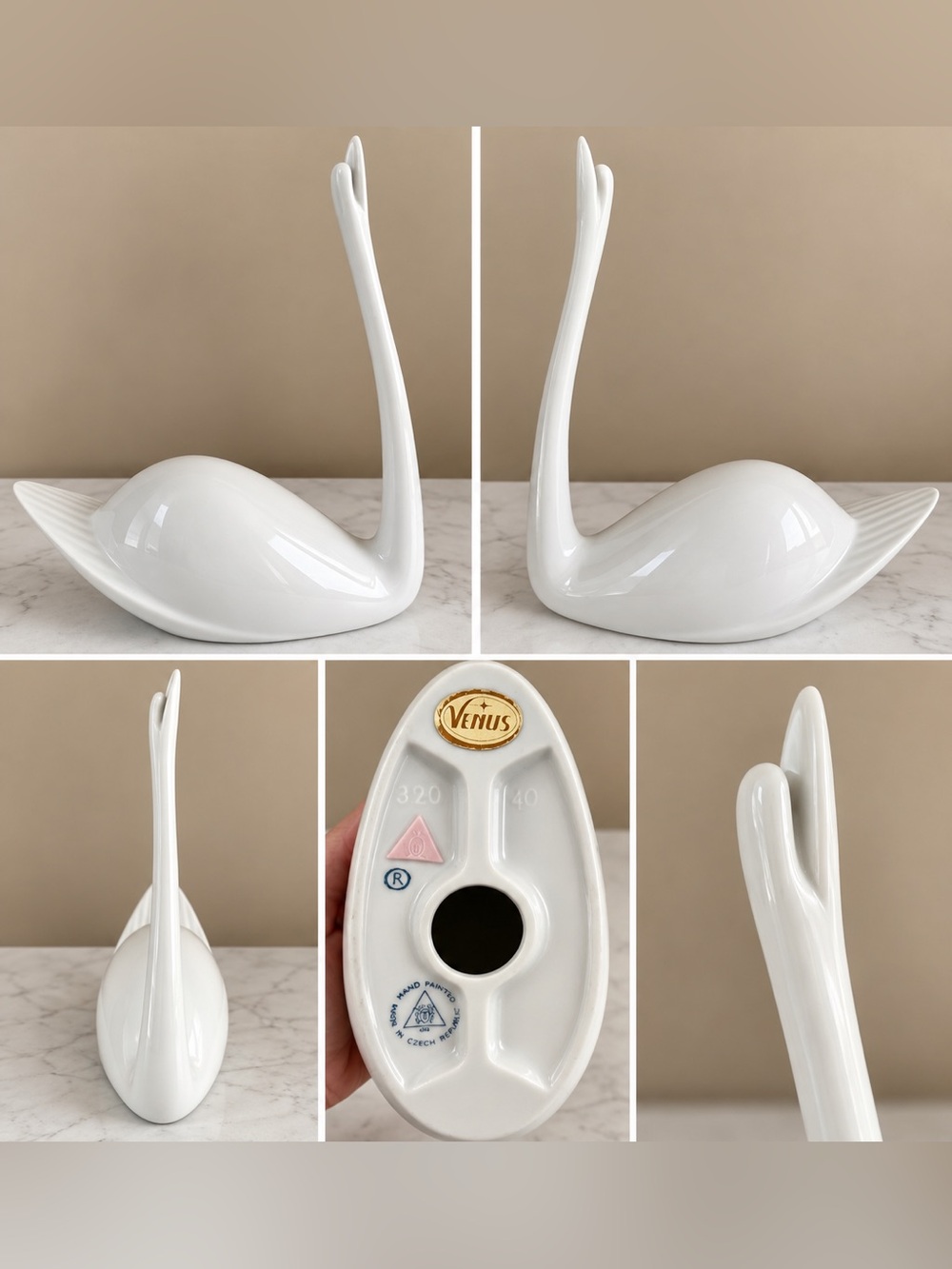 Vintage Royal Dux Venus Czech Porcelain Long-Neck Swan | MCM Decor